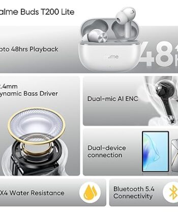 Realme Buds T200 Lite Bluetooth Earbuds